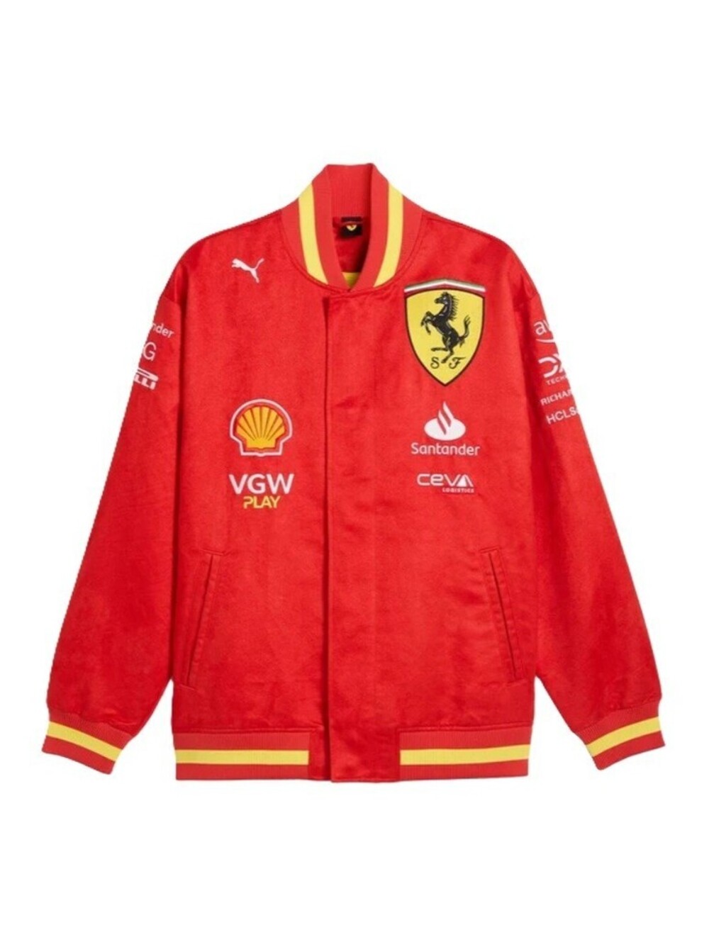 PUMA Scuderia Ferrari Team Varsity Race Jacket 763606 01 RED $220 Men's XL